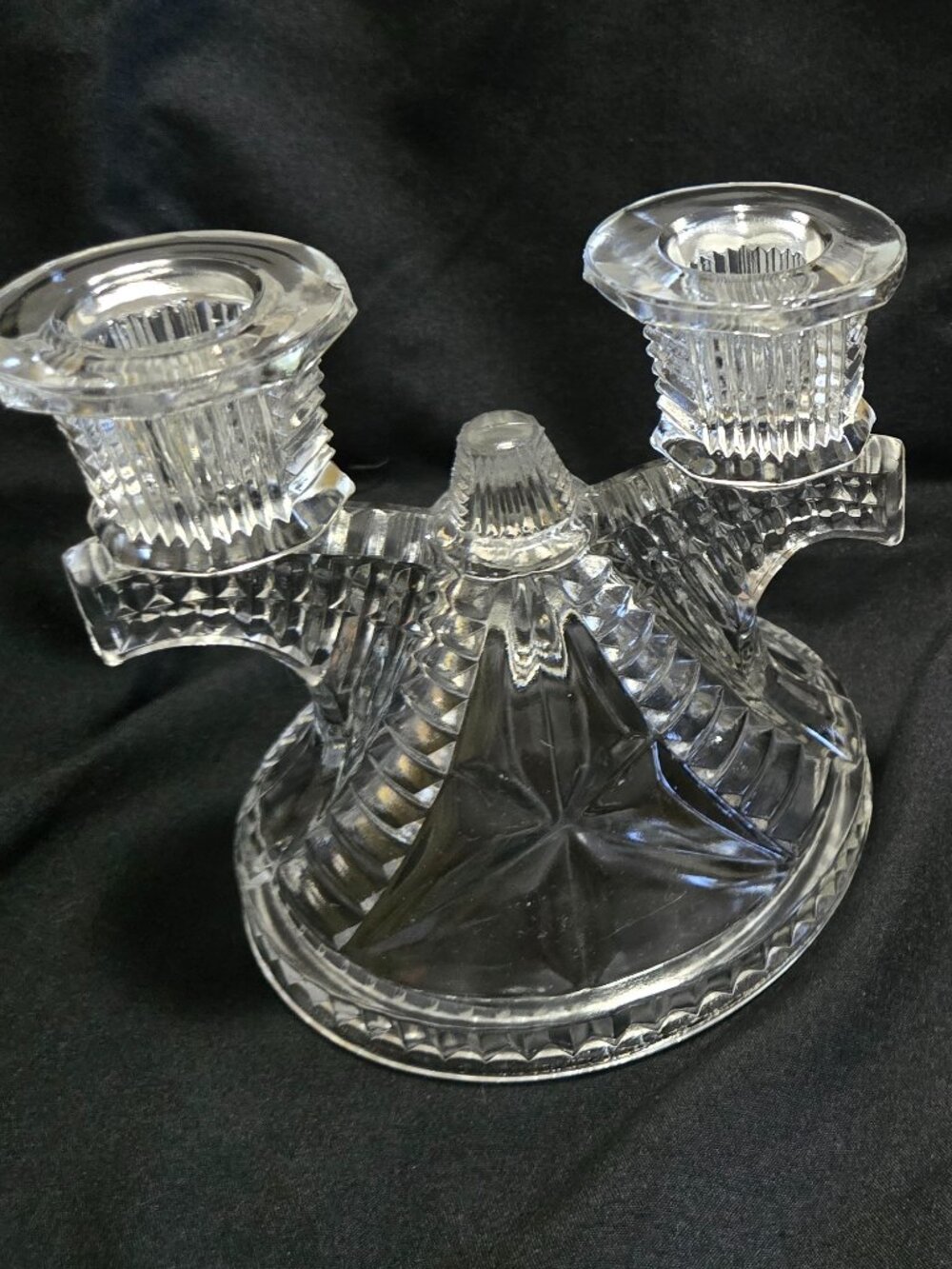 Pair - Federal Glass Double Candlestick Holders